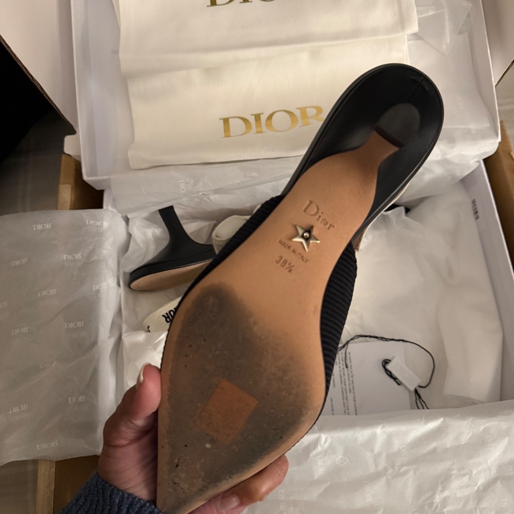 Dior black and cream slingbacks J’Adior - Picture 5 of 7